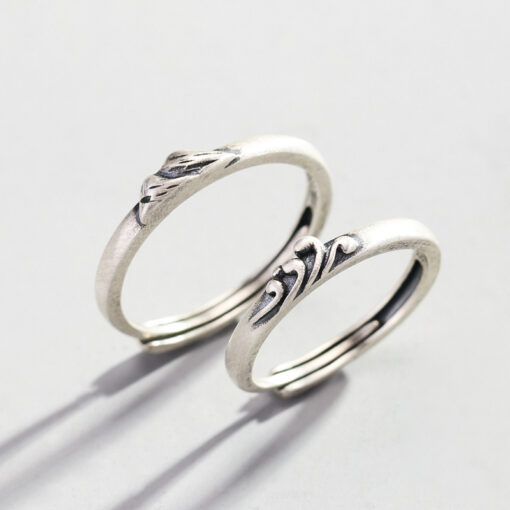 S925純銀情侶戒指(Silver Ring With Mountain Pleadge) - Image 3