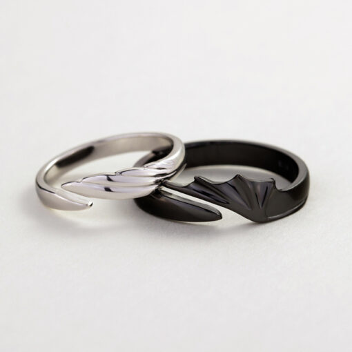 S925純銀黑白天使惡魔戒指(Ring With Angle or Evil) - Image 2