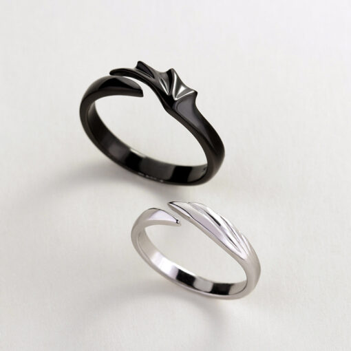 S925純銀黑白天使惡魔戒指(Ring With Angle or Evil) - Image 3
